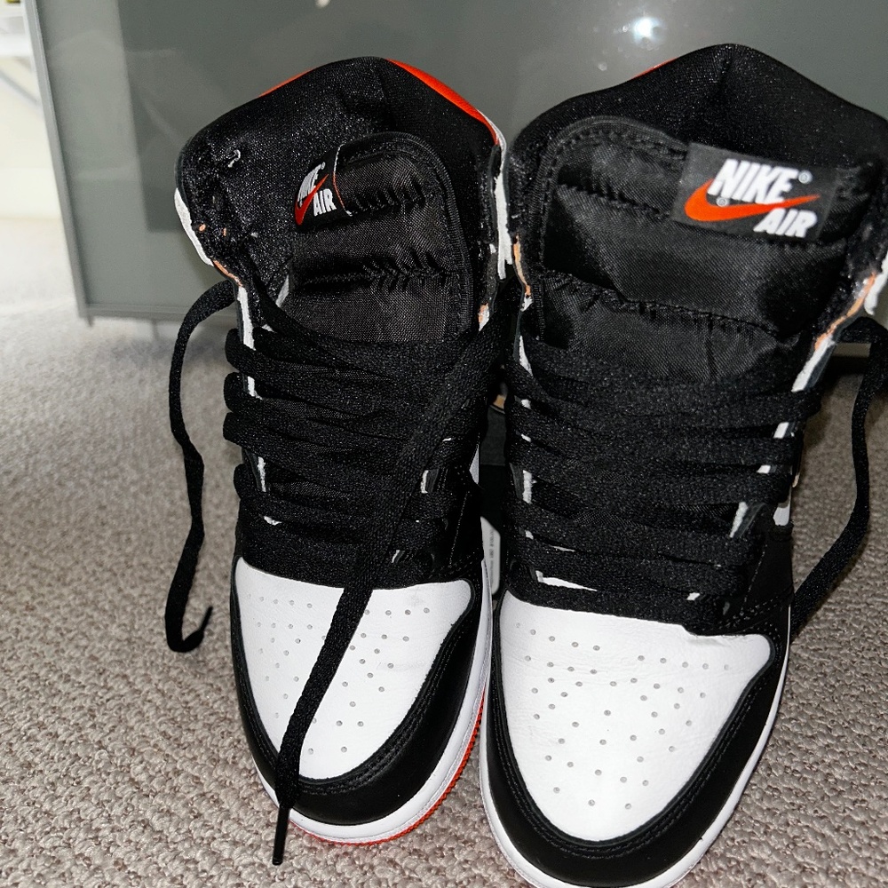 Orange and black Air Jordan 1
